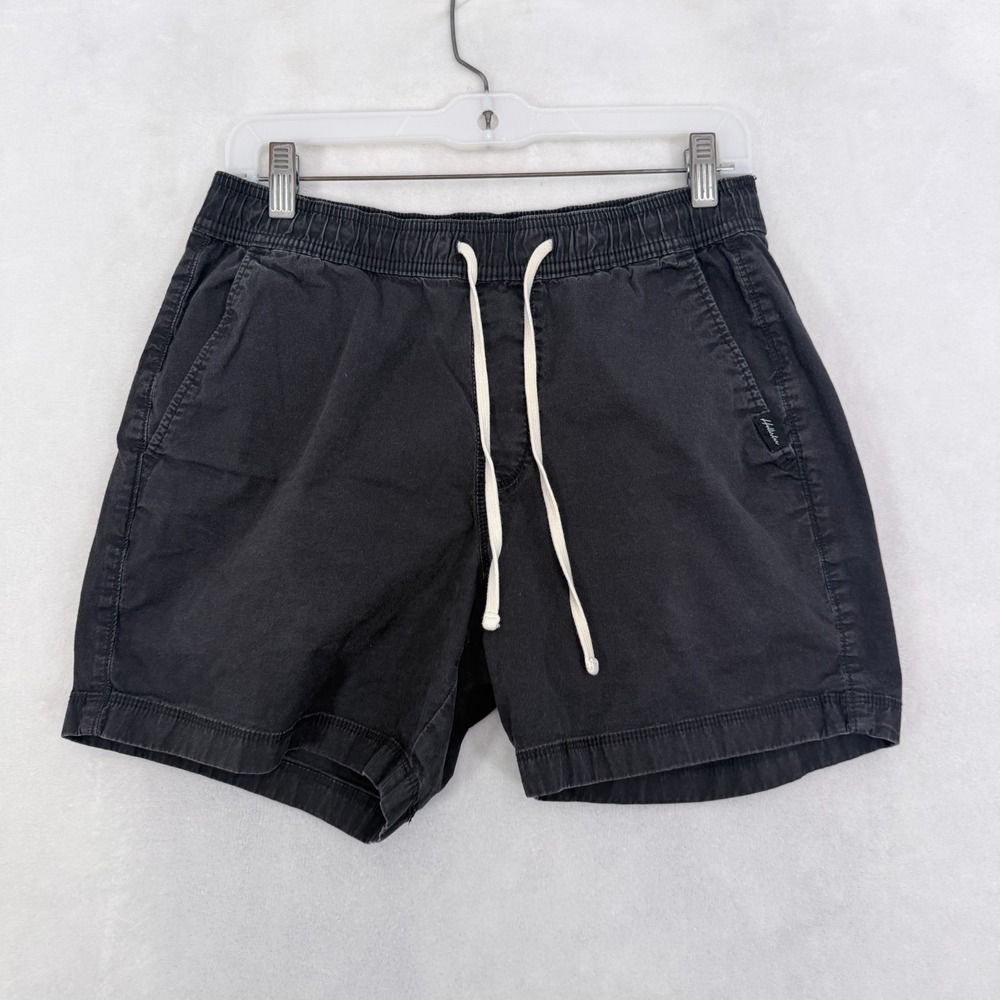Hollister Chino Short mens M Black Elastic Waist Drawstring Preppy Casual